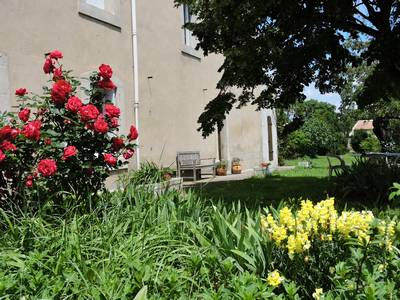 flores y arboles en el jardin del Domaine Saint-Louis